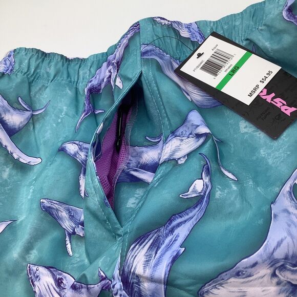 Psycho Tuna Mens‎ Swim Trunks Whale Pattern Size Large NWT - Picture 9 of 11